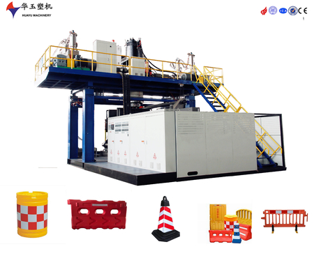 Machine de moulage par soufflage à haute vitesse à 2 couches pour une capacité de barrière routière et une puissance de 180 kW